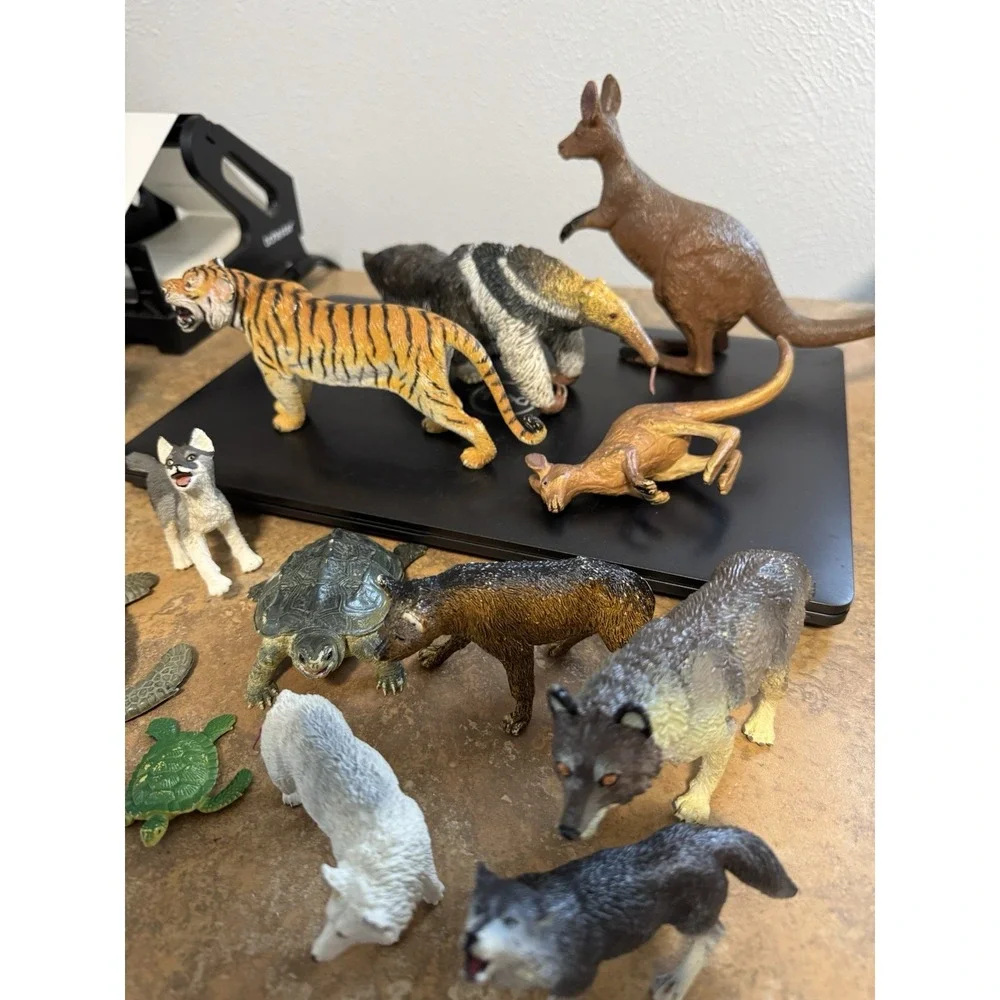 Wild Animals Solid Rubber Lot Of 12